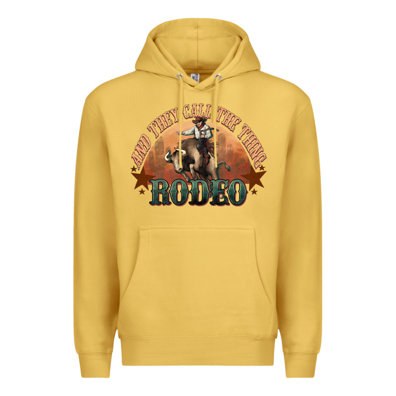 And They Call The Thing Rodeo Bull Bullfighter Premium Hoodie by HowdyJamesFarm | Teevron