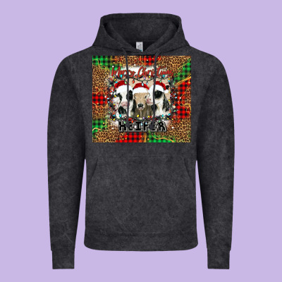Merry Christmas Heifer Vintage Hoodie Designed By Jasminsmagicworld
