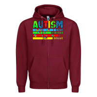 Burgundy autism Zipper Hoodie - Artiststas