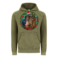 Vintage Olive Longhorn Cow Christmas Vintage Hoodie - RanaPortraitStore