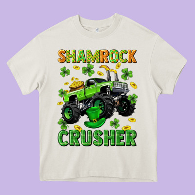 St Patricks Shamrock Crusher Heavy Core Tee Designed By Neo Western