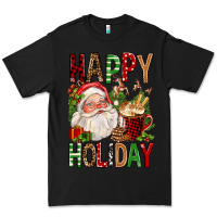 Black happy holiday santa claus christmas Premium Tee - FaDigitalArtStudio