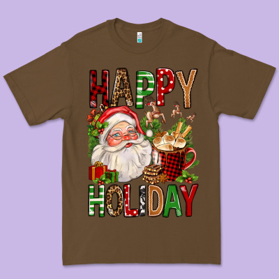 Happy Holiday Santa Claus Christmas Premium Tee Designed By Fadigitalartstudio