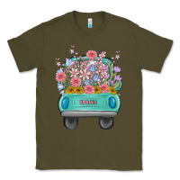 Army Green truck with flowers Classic Tee - MaliasSmallBusiness