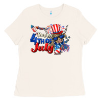 Happy 4th Of July Cow Ladies Tee | Teevron