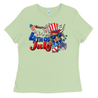 Matcha Happy 4th of July cow Ladies Tee - CowGirlArtShop