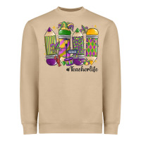 Mardi Gras Teacher Life Heavyweight Sweatshirt | Teevron