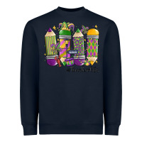Navy mardi gras teacher life Heavyweight Sweatshirt - MaliasSmallBusiness