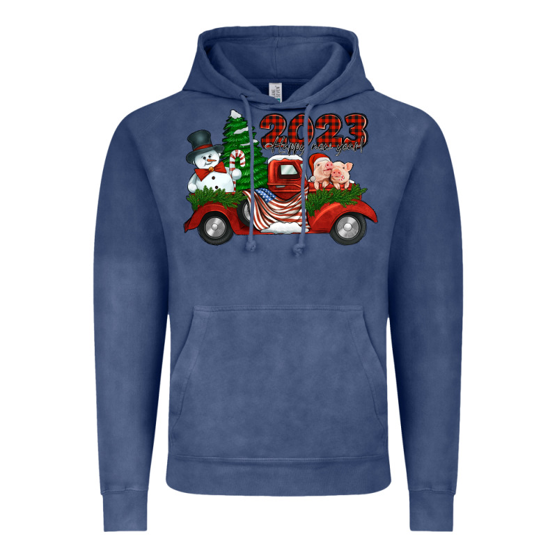 Happy New Year Truck 2023 Vintage Hoodie by Jasminsmagicworld | Teevron