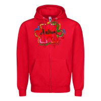Red autism teacher pencil Zipper Hoodie - Artiststas