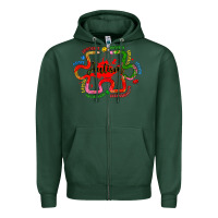 Sports Green autism teacher pencil Zipper Hoodie - Artiststas