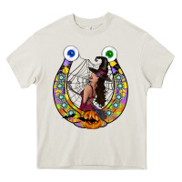 Cream Halloween Horseshoe Heavy Core Tee - CowhideDigitalArt