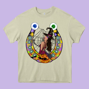 Halloween Horseshoe Heavy Core Tee Designed By Cowhidedigitalart