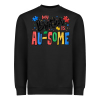Black my brother is ausome autism Heavyweight Sweatshirt - MaliasSmallBusiness