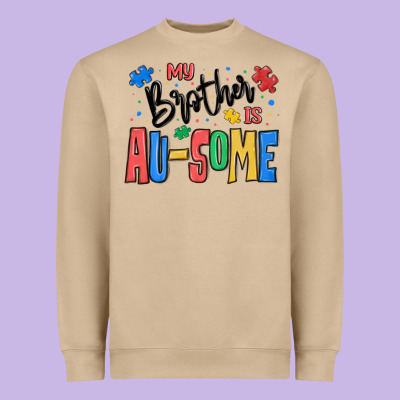 My Brother Is Ausome Autism Heavyweight Sweatshirt Designed By Maliassmallbusiness