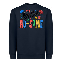 Navy my brother is ausome autism Heavyweight Sweatshirt - MaliasSmallBusiness