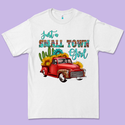 Just A Small Town Girl With Car Premium Tee Designed By Hra Design Shop