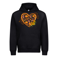 Black Western Autumn Heart Urban Hoodie - FaDigitalArtStudio