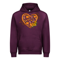 Mauve Wine Western Autumn Heart Urban Hoodie - FaDigitalArtStudio
