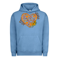 Pigment Pebble Blue Western Autumn Heart Urban Hoodie - FaDigitalArtStudio