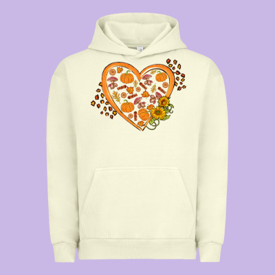 Western Autumn Heart Urban Hoodie Designed By Fadigitalartstudio