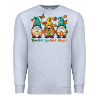 Heather Grey Thankful grateful blessed Premium Sweatshirt - NancyCooperArtShop