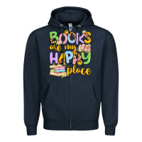 Navy books are my happy place Zipper Hoodie - Artiststas