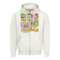 Oatmeal Heather books are my happy place Zipper Hoodie - Artiststas