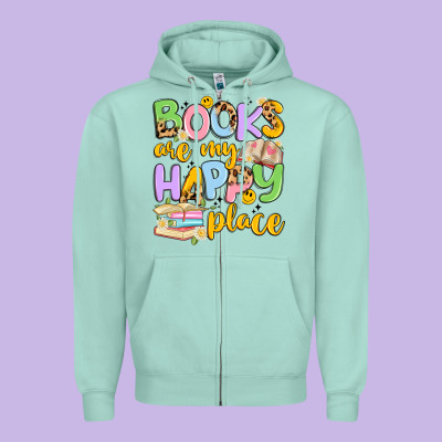 Books Are My Happy Place Zipper Hoodie Designed By Artiststas