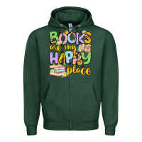Sports Green books are my happy place Zipper Hoodie - Artiststas