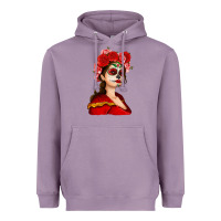 Lavender Sugar skull girl Heavyweight Hoodie - NancyCooperArtShop
