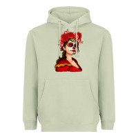 Matcha Sugar skull girl Heavyweight Hoodie - NancyCooperArtShop
