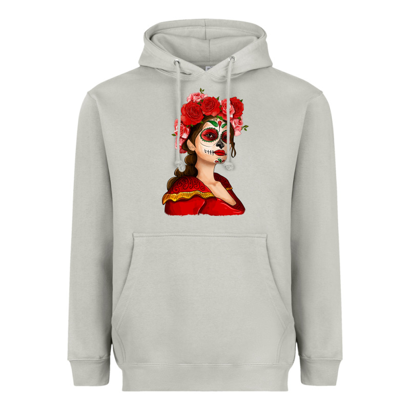 Sugar Skull Girl Heavyweight Hoodie by NancyCooperArtShop | Teevron