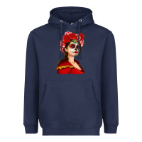 Navy Sugar skull girl Heavyweight Hoodie - NancyCooperArtShop