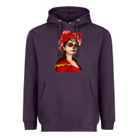 Plum Sugar skull girl Heavyweight Hoodie - NancyCooperArtShop
