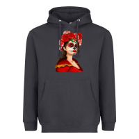 Smoke Sugar skull girl Heavyweight Hoodie - NancyCooperArtShop