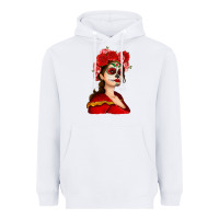 White Sugar skull girl Heavyweight Hoodie - NancyCooperArtShop