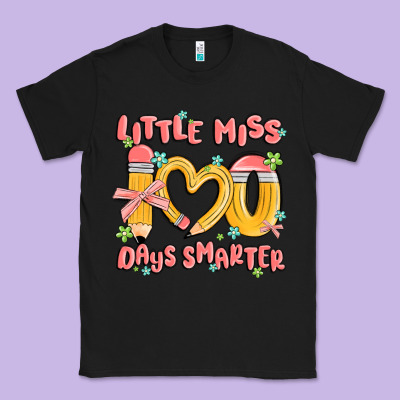 Little Miss 100 Days Smarter Classic Tee Designed By Maliassmallbusiness