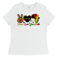 White peace love juneteenth raised fist Ladies Tee - HRA Design Shop