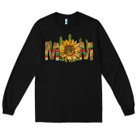 Black western mom with sunflower Long Sleeve Tee - NancyCooperArtShop