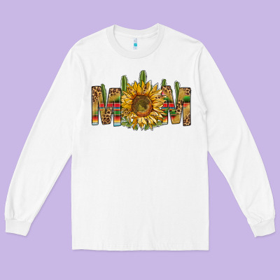 Western Mom With Sunflower Long Sleeve Tee Designed By Nancycooperartshop