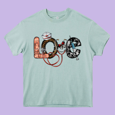 Love Nurse Heavy Core Tee Designed By Sublimationcraftshop