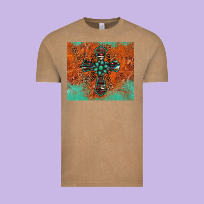 Western Cross Tumbler Vintage Tee Designed By Jasminsmagicworld