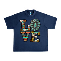 Navy Turquoise Love Urban Heavy Tee - Jasminsmagicworld
