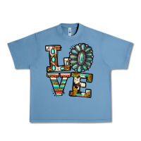 Pebble Blue Turquoise Love Urban Heavy Tee - Jasminsmagicworld