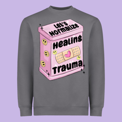 Let's Normalize Healing Trauma Heavyweight Sweatshirt Designed By Maliassmallbusiness