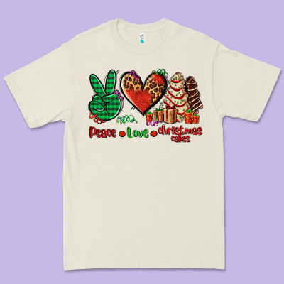 Peace Love Christmas Cakes Premium Tee Designed By Adodesignshop