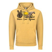 Vintage Mustard Peace Love Hyenas Vintage Hoodie - LillyAllenDesigns