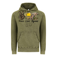 Vintage Olive Peace Love Hyenas Vintage Hoodie - LillyAllenDesigns
