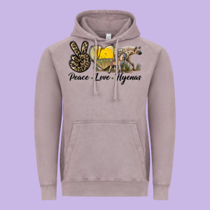 Peace Love Hyenas Vintage Hoodie Designed By Lillyallendesigns